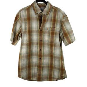 Carhartt Mens Relaxed‎ Fit Plaid Short Sleeve Button-Down Shirt M